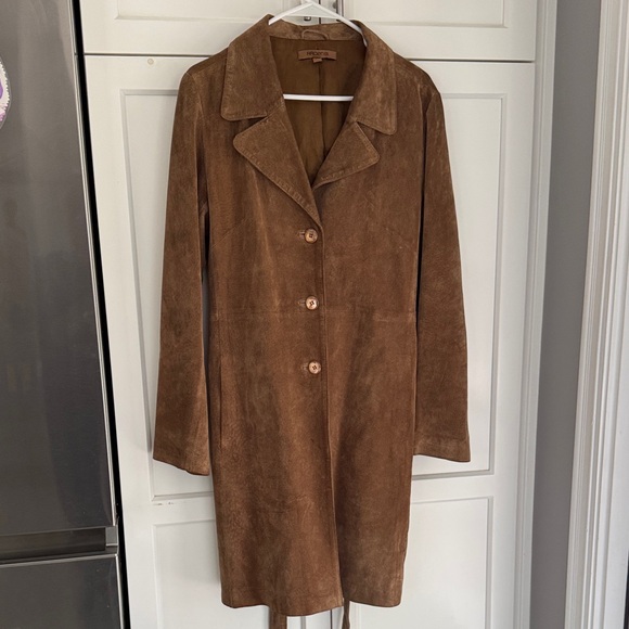 Arden B Jackets & Blazers - Arden B Vintage Long Brown Suede Trench Coat
